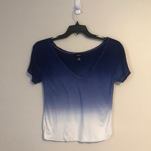 Women blue and white top
